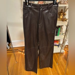 SHEIN brown faux leather pants